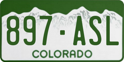 CO license plate 897ASL
