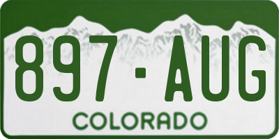 CO license plate 897AUG