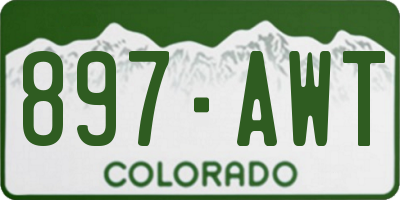 CO license plate 897AWT