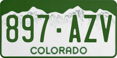 CO license plate 897AZV
