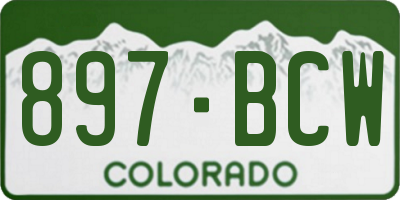 CO license plate 897BCW