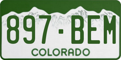 CO license plate 897BEM
