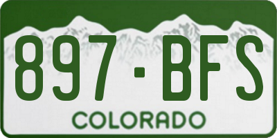 CO license plate 897BFS