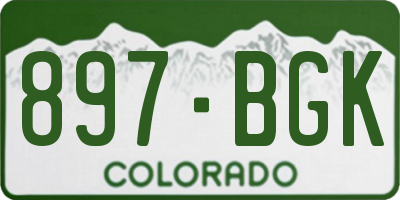 CO license plate 897BGK