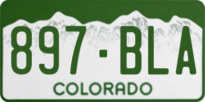 CO license plate 897BLA