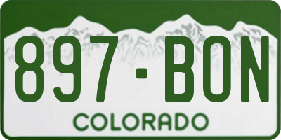 CO license plate 897BON