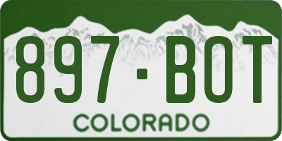 CO license plate 897BOT