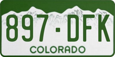CO license plate 897DFK