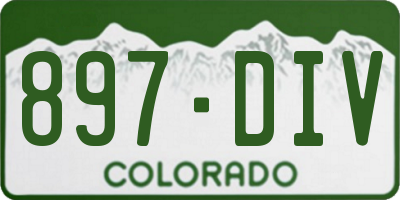 CO license plate 897DIV