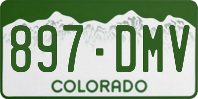 CO license plate 897DMV