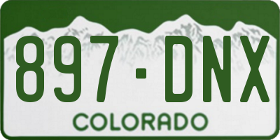 CO license plate 897DNX