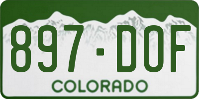 CO license plate 897DOF