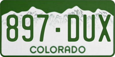 CO license plate 897DUX