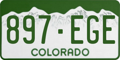 CO license plate 897EGE