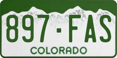 CO license plate 897FAS