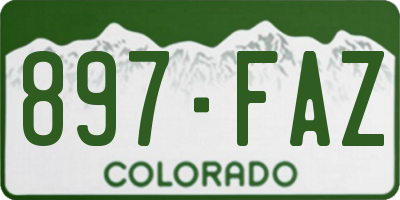 CO license plate 897FAZ