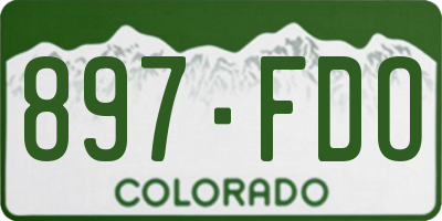 CO license plate 897FDO