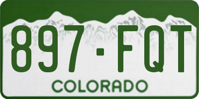 CO license plate 897FQT