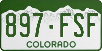 CO license plate 897FSF