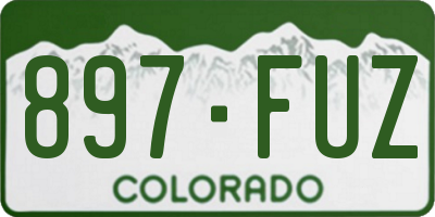 CO license plate 897FUZ