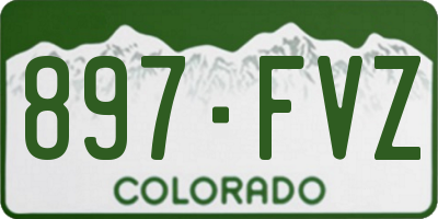 CO license plate 897FVZ