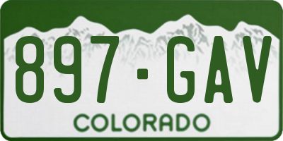 CO license plate 897GAV