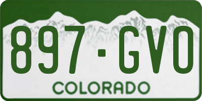 CO license plate 897GVO
