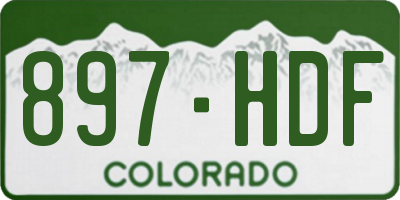 CO license plate 897HDF