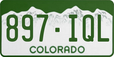 CO license plate 897IQL