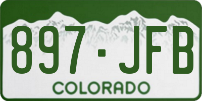 CO license plate 897JFB