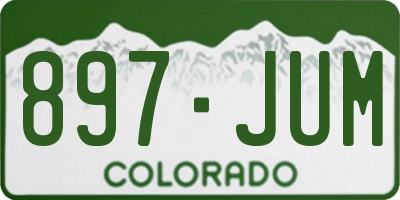 CO license plate 897JUM