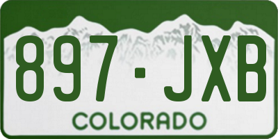 CO license plate 897JXB