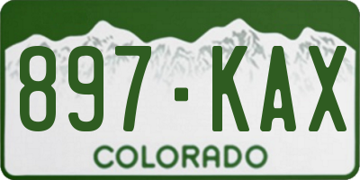 CO license plate 897KAX