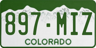 CO license plate 897MIZ