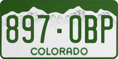 CO license plate 897OBP