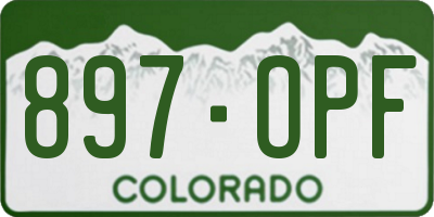 CO license plate 897OPF