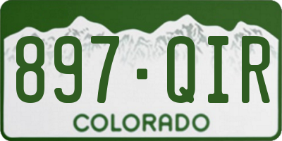 CO license plate 897QIR