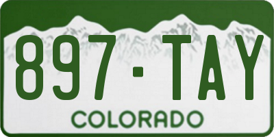 CO license plate 897TAY