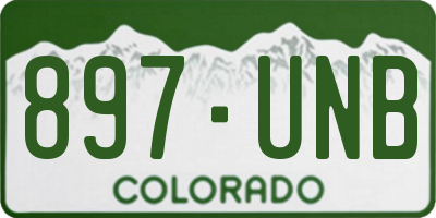 CO license plate 897UNB