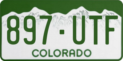 CO license plate 897UTF