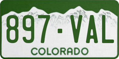 CO license plate 897VAL