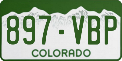 CO license plate 897VBP