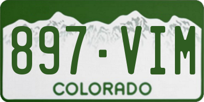 CO license plate 897VIM
