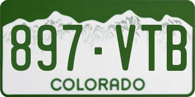 CO license plate 897VTB
