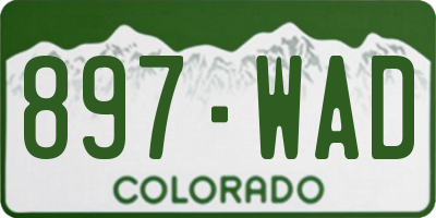 CO license plate 897WAD
