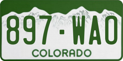 CO license plate 897WAO
