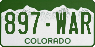 CO license plate 897WAR