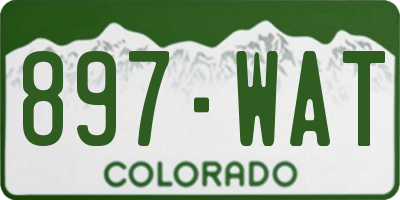 CO license plate 897WAT
