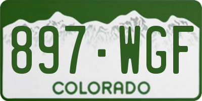 CO license plate 897WGF