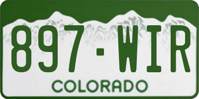 CO license plate 897WIR